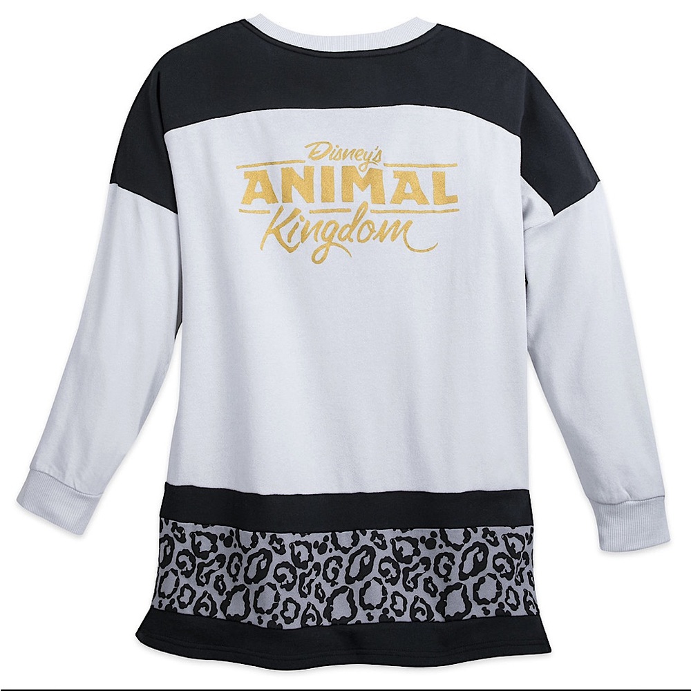 Disney Parks Women Animal Kingdom Mickey Leopard Animal Print Long Sleeve Top S
